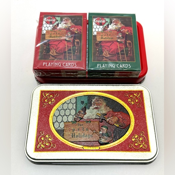 Vintage Coca Cola Santa Nostalgia Playing Cards (Sealed) 1998 - Picture 8 of 9